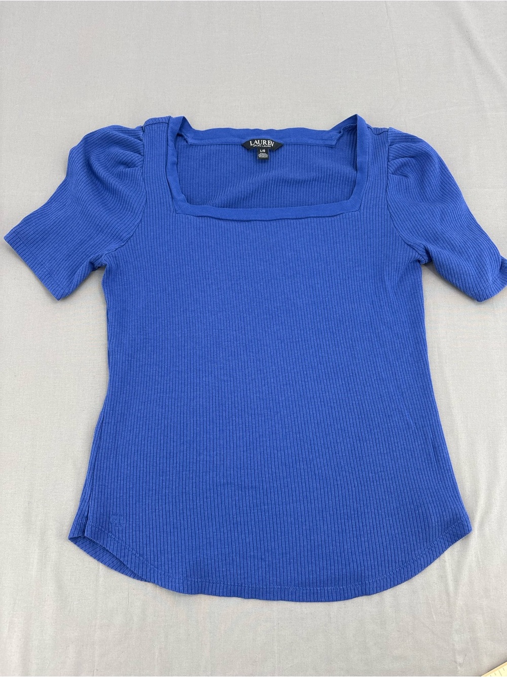 💙 Lauren Ralph Lauren Women’s Ribbed Top – Blue